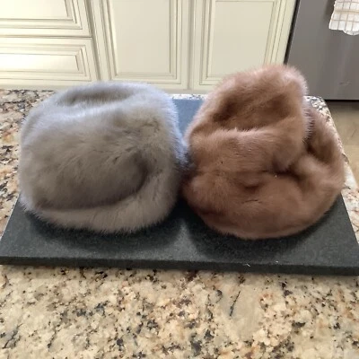 Vintage 2  1960's ? Genuine Fur Hats Lovely - Image 1 of 4