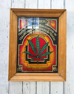 Vintage Stoned Black Light Reverse Painting Artwork Carnival cannabis Glass AA10 - Picture 1 of 5