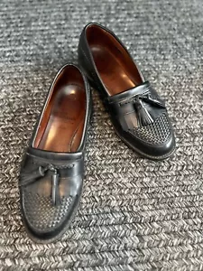 Allen Edmonds Cody Mens Black Tassels Woven Toe Slip On Shoes Size 7.5 EEE - Picture 1 of 20