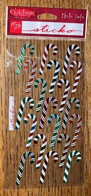 Наклейки стикеры праздничные рождественские конфеты трости украшение елки открытки для скрапбукинга - Изображение 1 из 3