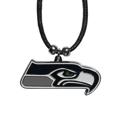 Seattle Seahawks Cord Necklace with Logo Charm NFL Football Licensed Jewelry - Image 1 of 3