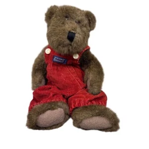 Oso de peluche Boyds Bears serie J.B. Bean en mono de pana roja - Imagen 1 de 11