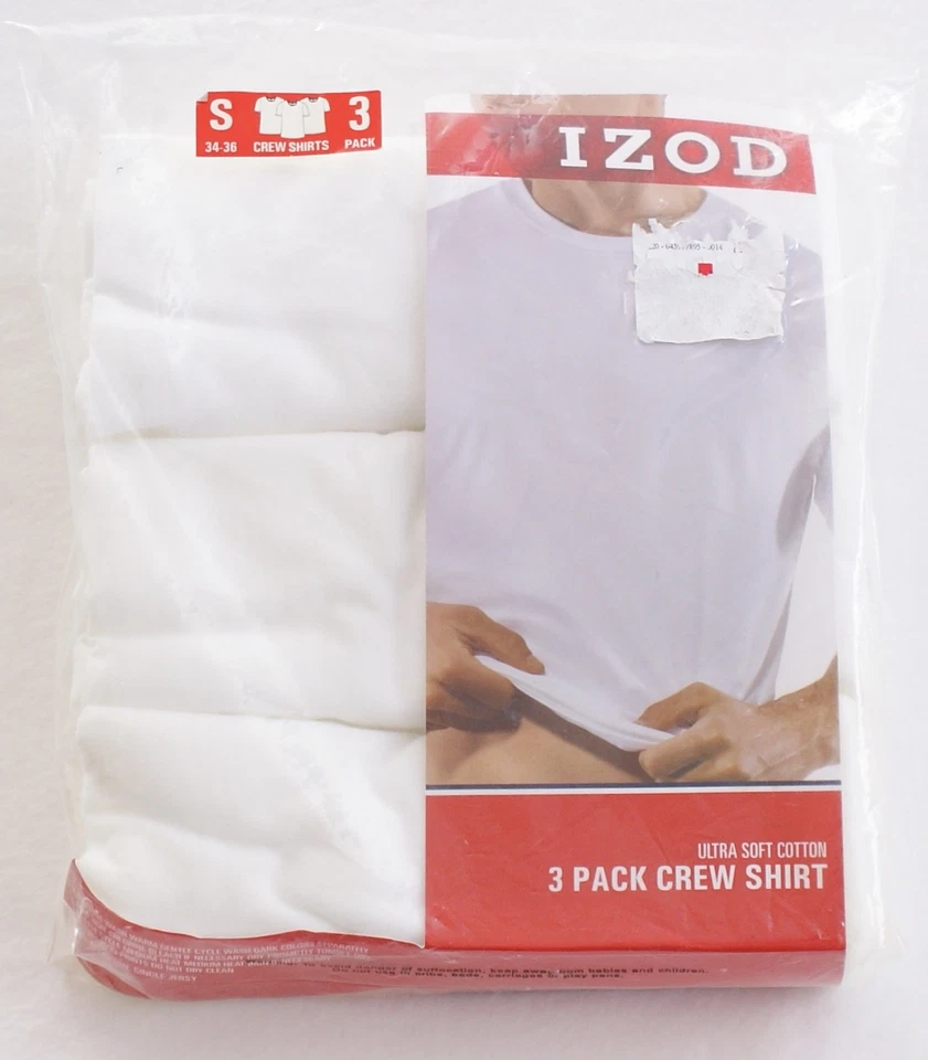IZOD White Cotton Crew Neck Tee Shirt 3 in Package New in Package Men's  - Image 1 of 1