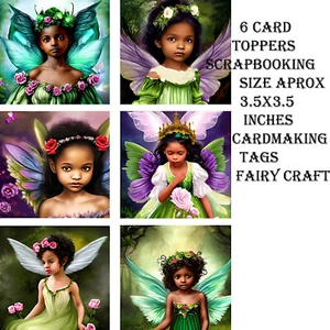 6 x tarjetas Toppers Hadas Negras Libro de recortes Tarjetas Hacer etiquetas de hadas - Imagen 1 de 1