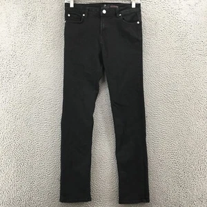 7 For All Mankind Skinny Jeans Womens 14 (Actual 28X28.5) Black Mid Rise Zip Fly - Picture 1 of 17