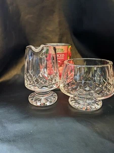 Waterford Lismore Crystal Creamer Open Sugar Bowl Set Footed Irish - Picture 1 of 7