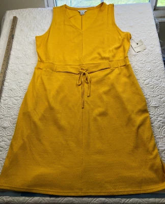 Nuevo con etiquetas Vestido Liz Claiborne XXL California Dorado Texturizado Sin Mangas Cuello en V Foto 1 de 4