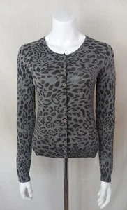 HUGO BOSS Strickjacke S 34/36 grau schwarz Leo Muster 100% Schurwolle - Bild 1 von 12