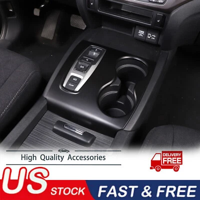 Matt Black Central Gear Shift Panel Cup Holder Cover For Honda Pilot 2016-2022 - Image 1 of 4