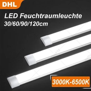 Lámpara LED para habitación húmeda lámpara de bañera lámpara de techo 30/60/90/120 cm tubo de taller - Imagen 1 de 36