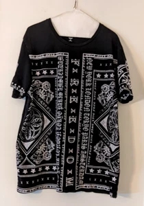INC International Concepts T-Shirt Black White Freedom Graphics Juneteenth XL - Picture 1 of 6