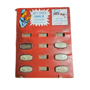 Lot of 6 Vintage Lipstick Holder With Pop Up Mirror Silver Tone Retro Glam - Picture 1 of 12