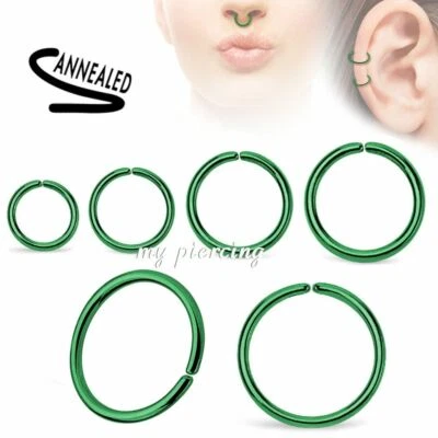 2 piezas. Anillo de nariz de aro sin costuras de acero quirúrgico cartílago labret tabique  Foto 1 de 2