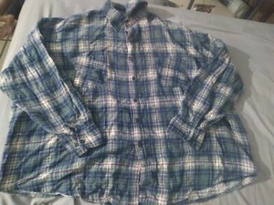 Camisa de Franela Big Yank Vintage Adulto Grande Azul Rojo A Cuadros Abotonada 3x - Imagen 1 de 4