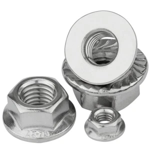 Tuercas de brida hexagonal dentadas/planas de acero inoxidable A2 M2.5M3M4M5M6M8M10M12M14M16M20 - Imagen 1 de 9