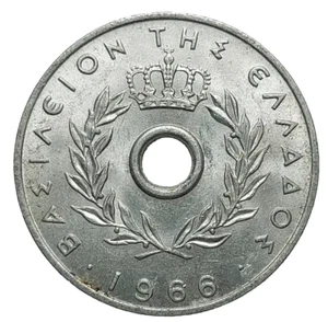 1966 GREECE - 10 Lepta Cents - Aluminum 😍 Vintage Collectible UNCIRCULATED Coin - Picture 1 of 2