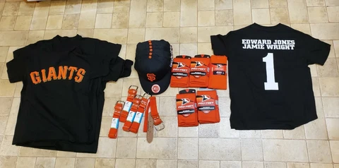San Francisco Giants kids childs t-ball tee ball shirts, hats, belts, socks Cover