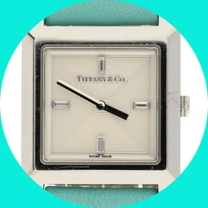 Tiffany & Co. Fabricantes Diamante Acero Inoxidable Cuarzo Reloj 22MM Tarjetas Folleto - Imagen 1 de 8