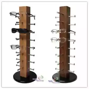 Glasses stand eyeglass presenter eyewear display wood for 8 glasses - Picture 1 of 6