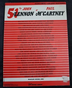 Songbook 51 Songs By John Lennon & Paul McCartney Sheet Music Book Beatles 1971 - Picture 1 of 5