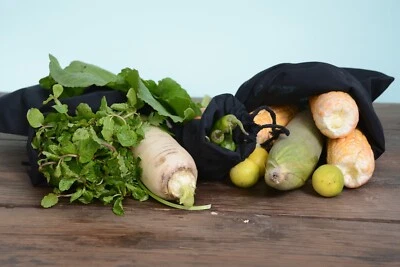 3"x5" Cotton Single Drawstring Muslin Bags (Black Color) - Image 1 of 4