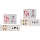  8 pcs Love Printing Greeting Flower Decor With Envelope for Festival Party