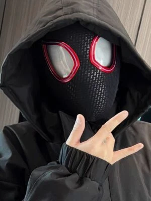 US!!! Miles Morales Spider Man Mask Moving Arachno Eyes Remote Ring Control Gift - Image 1 of 4
