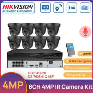 HIK 8CH NVR 4MP Security CCTV System MIC IR POE Network Camera Black Lot - Picture 1 of 26