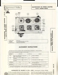 Sams Photofact Masterwork FM Stereo Adapter Model M5102, Original Hard Copy - Bild 1 von 1