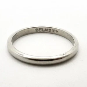 Art Deco Belais 18K White Gold Wedding Band Ring sz5 - Picture 1 of 7