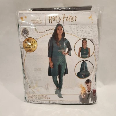Harry Potter Womens Slytherin Quidditch Costume Medium 6-8 Top Pants Robe *NEW* - Image 1 of 4
