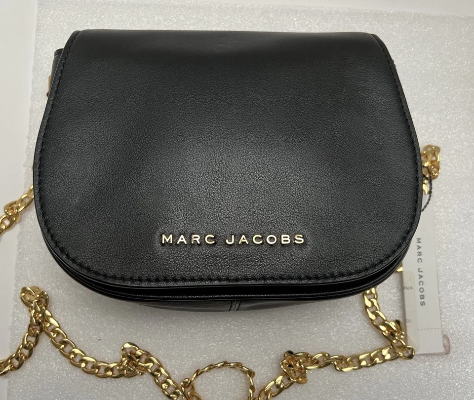NWT Marc Jacob’s Black Leather Crossbody Handbag 6 X 8 X 2 Chain Strap 23”  - Image 1 of 4