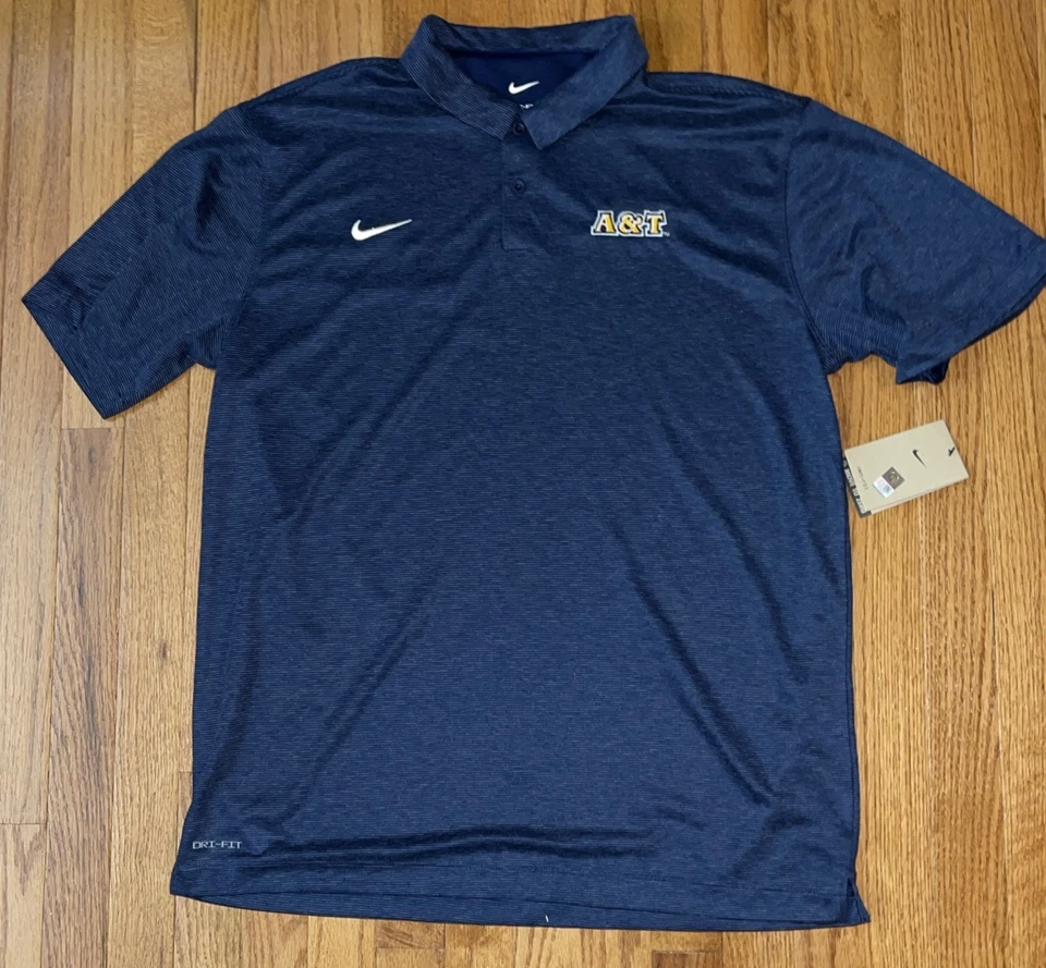 Nike Men's North Carolina A&T Aggies Aggie Blue HeatherDRI-FIT Polo NWT Large - Image 1 of 1