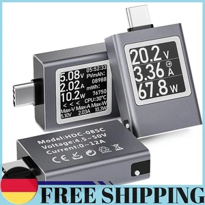 USB C Power Meter DC Voltage Ammeter Power Meter USB Cable Charger Detector - Afbeelding 1 van 12