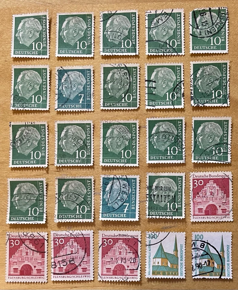 Deutche Bundespost Lot Of 25 Mix Germany Stamps 1960’s  - Image 1 of 1