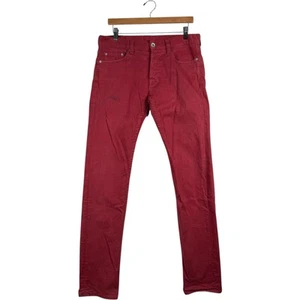 Vintage Evisu Skinny Denim Jeans 34x33.5 Red - Picture 1 of 8