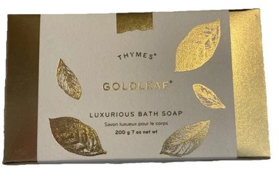 Thymes GoldLeaf Bath Soap New 7 Oz Triple-Milled Vegetable Bar Soap Luxurious - Image 1 of 4