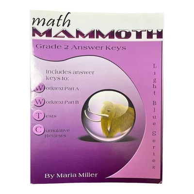 Math Mammoth Grade 2 Answer Keys~Light Blue Series~by Maria Miller 9/2020  K1 08 - Image 1 of 4