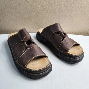 Faded Glory Damen |9,5| Y2K 90s Brown Vegan Leather Chunky Lug Plateau Sandalen - Bild 1 von 9