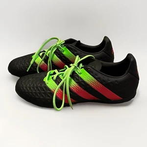 Adidas Ace 16.3 TF Indoor Soccer Shoes Men’s Size 7 Black Solar Green Pink - NEW - Picture 1 of 11