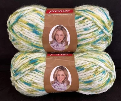 (2) Premier Deborah Norville Serenity Chunky Yarn APPLE ORCHARD Yellow Green - Image 1 of 4