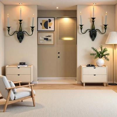 Wall Sconce Candle Holder Metal Candle Stand Retro Centerpiece Vintage - Image 1 of 4