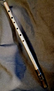 Tin Penny Whistle Flöte 11,5 cm lang - guter Zustand & irische Flöte Notenbuch - Bild 1 von 7