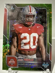 2025 Bowman Chrome U - LIME GREEN Mini Diamond #43 James Peoples 1st 62/275 OSU - Picture 1 of 2