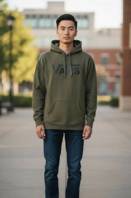 Vans Adultos Talla Mediana Sudadera con Capucha Polar Patín Boarding Diseño de Carretera Pullover Foto 1 de 4