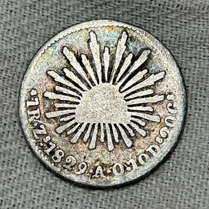 1829 Mo JM Messico 1 vera prima data circolata contemporanea - Foto 1 di 4