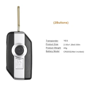 For BMW Motorcycle Smart Card Key with 8A Chip 2 Buttons Shell Complete Key - Foto 1 di 6
