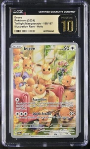 Tarjeta Pokémon ilustración CGC prístina 10 Eevee Twilight Masquerade 188/167 - Imagen 1 de 2