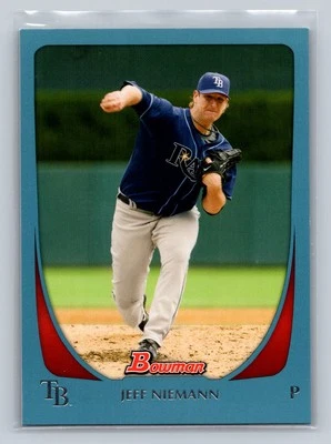 2011 Bowman #16 Jeff Niemann Blue Parallel SP 330/500 Rays - Image 1 of 2