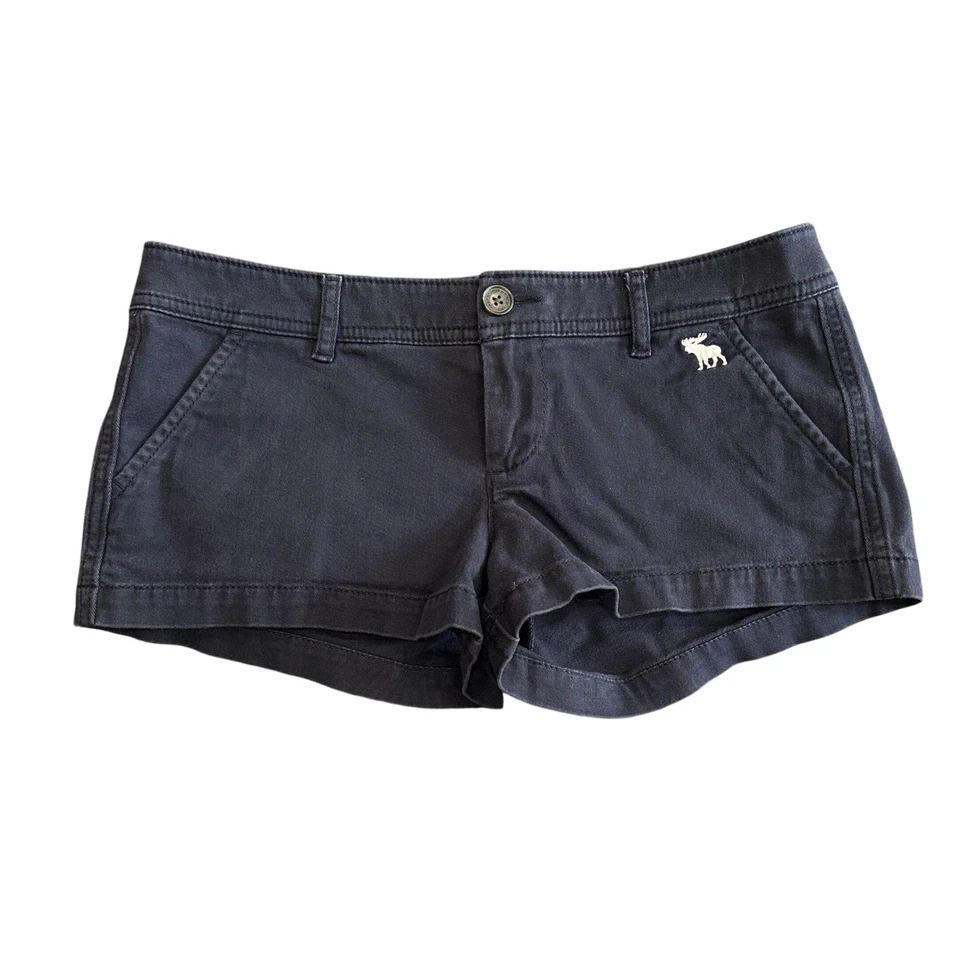 Pantalones Cortos Abercrombie Fitch Azul Marino Para Mujer Talla 0 Bordados Logo Alce Informales Foto 1 de 4